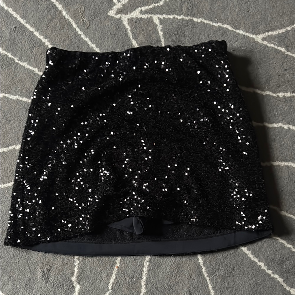 Abercrombie & Fitch Black Sequin Pencil Mini Skirt